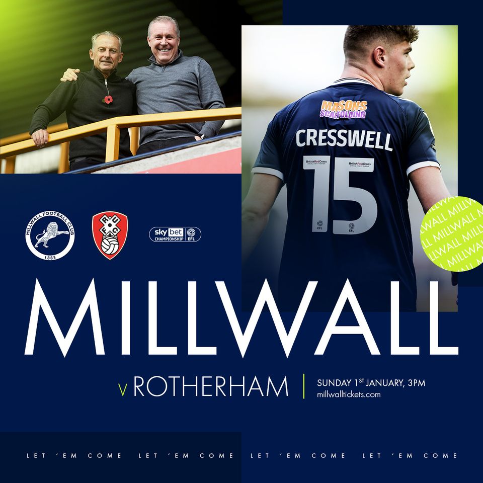 Millwall FC - Tickets  Millwall v Rotherham United